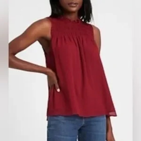 Banana Republic Tops - Banana Republic Sleeveless Burgundy Blouse